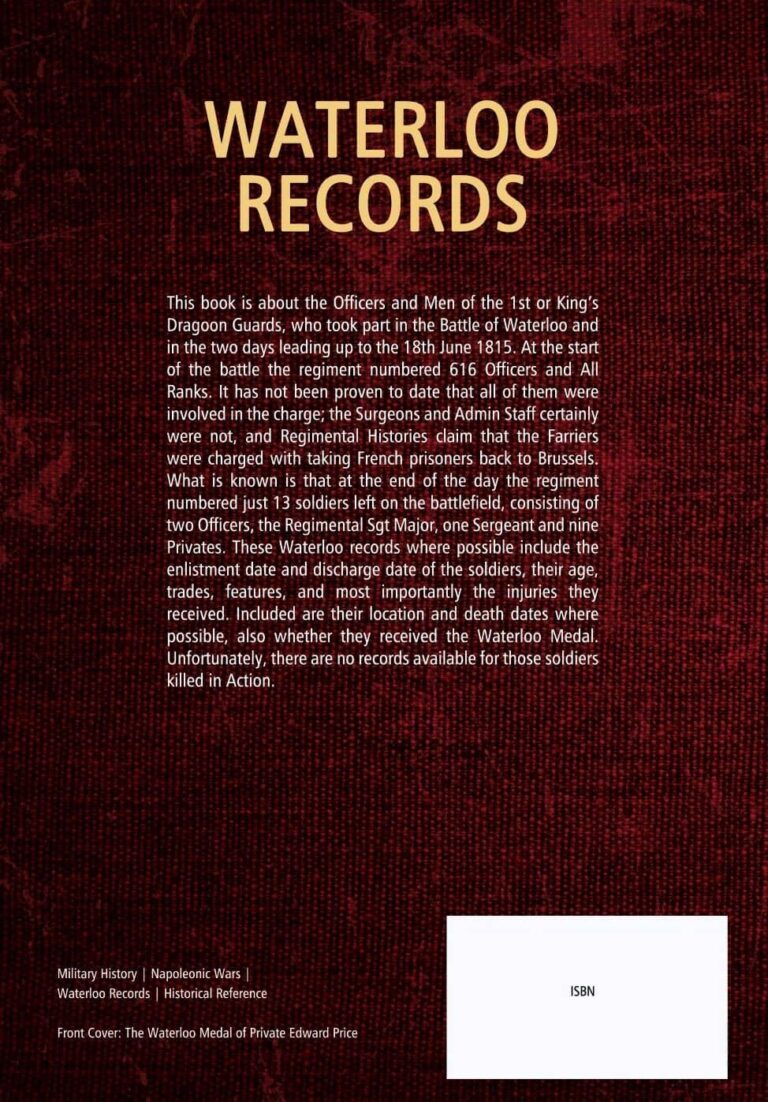 WATERLOO RECORDS – OF THE 1ST (OR) KING’S DRAGOON GUARDS 18TH JUNE 1815 - Image 2